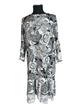 Riani Women's 10 Black White Floral Paisley Midi Dress Party Elegant
